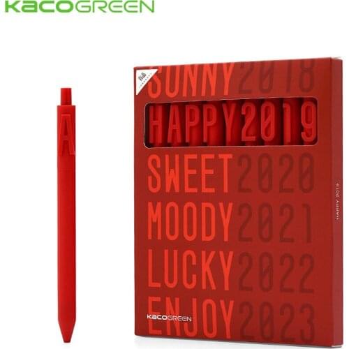 KACOGREEN Alpha Gel Pen Black Ink 0.5mm Children Student Writing Pens School Office Supplies Ballpoint Pen/KACO Refil
