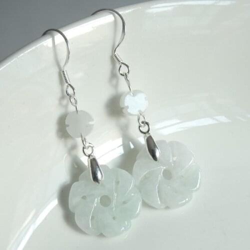 Self Created 925 Silver Natural Emerald Hollow Flower Earrings Original DIY By Hand Accessories Women Gifts Jewelry