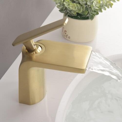 Bathroom Basin Faucet Total Brass Lavatory Sink Mixer Tap Hot & Cold Toilet Basin Faucet Bathroom Crane Waterfall Tap Torneira