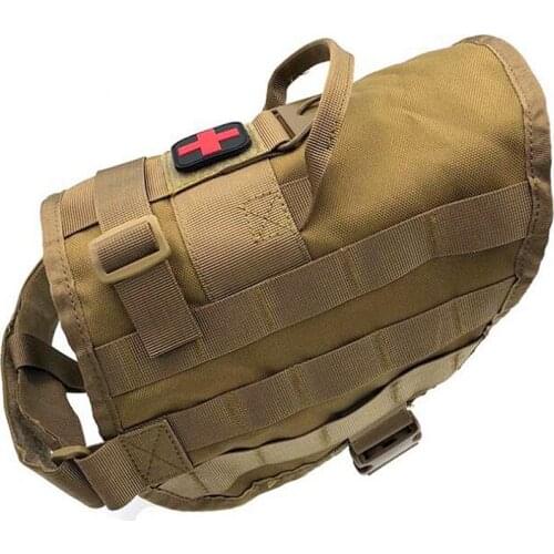 Dog Jacket Army Tactical Dog Vest Harness Training Hunting Molle Nylon Water-resistan Military Patrol Adjustable Dog Harness K9