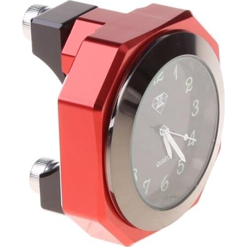 Universal Aluminum Alloy Motorcycle Luminous Handlebar Mount Clock Watch Thermometer D7WD