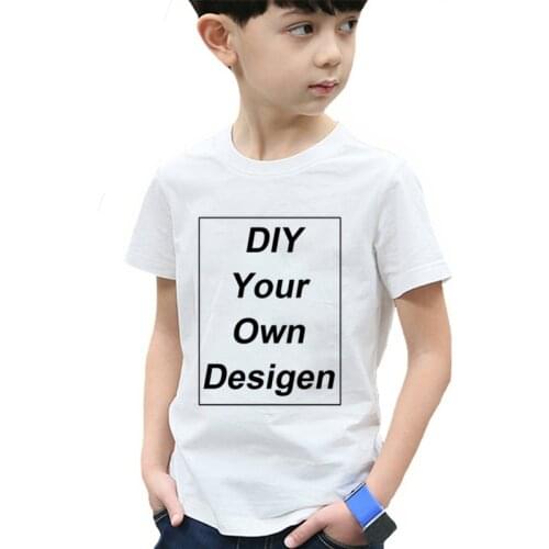 Your Own Design Logo/Picture Customized Print T Shirt DIY T-Shirt Short Sleeve Casual T-shirt Kids Tops Tees