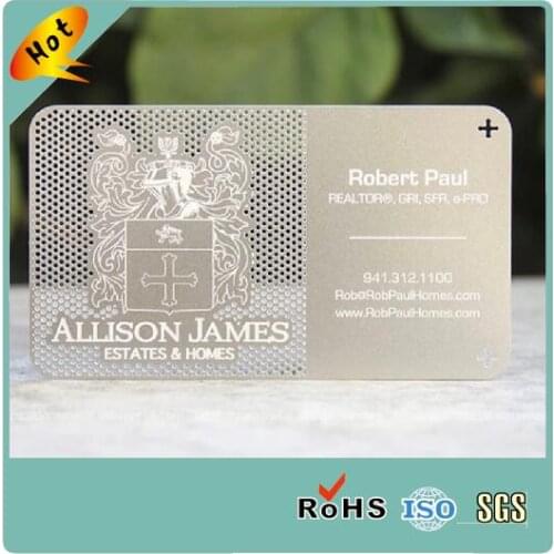 High Quality Fashion Stainless Steel Metal Visit Card Custom Metal VIP Business Cards