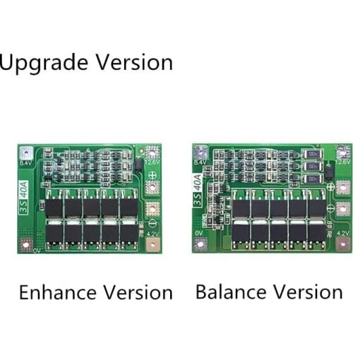 3S 40A 11.1V 12.6V 18650 lithium battery protection Board for drill 40A current Standard/Enhance/Balance