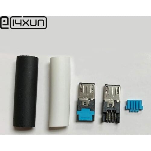 10pcs Free Welding MICRO USB 5Pin Plug to 4P Wire Interface Connector Charging Plugs for Samsung Phone ect
