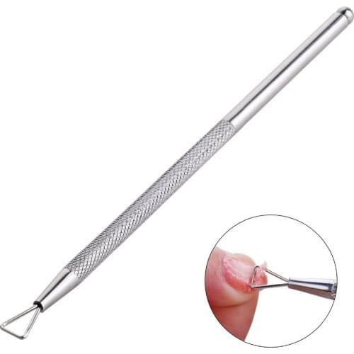 100PCS Removal Cuticle Pusher Stainless Steel Triangle Stick Rods for UV Gel Polish Manicure Cleaner Nail Tools F0697X