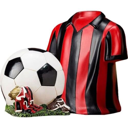 12*18CM World Cup Soccer Uniform Resin Piggy Bank High Capacity Cartoon Coin Money Box Home Decorative Boys Fashion Gift