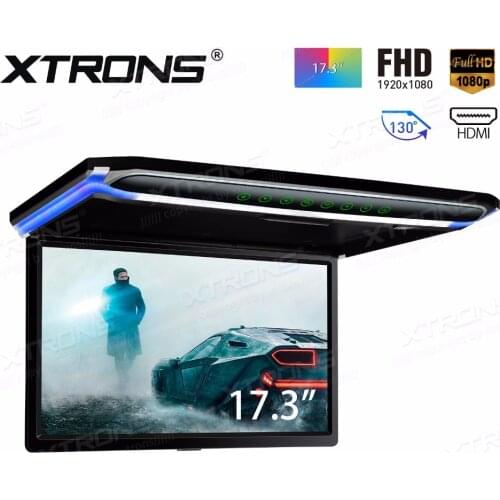 17.3" Monitor 1080P Video HD Digital TFT Screen Wide Screen Ultra-thin Mounted Car Roof Player HDMI IR FM USB SD NO DVD