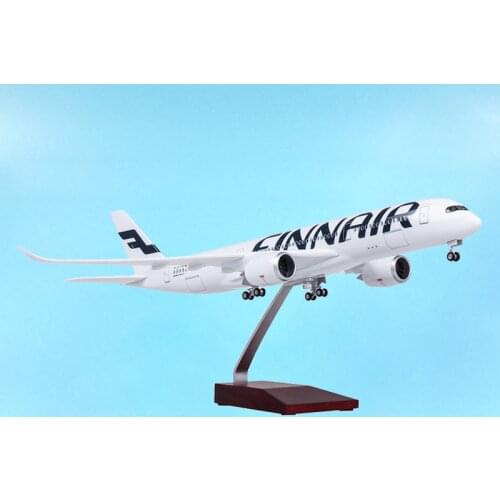 47CM 1/142 Aviation Airplane Airbus A350 Finland FINNAIR Airline Model Light Diecast Plane Adult Collection Toys Gift Display