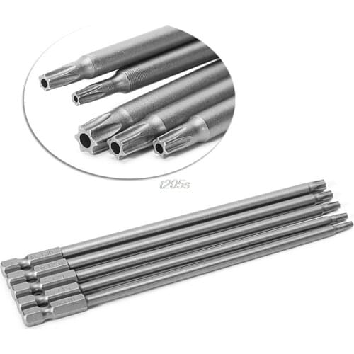 5 Pcs/Set 150mm T10-T30 Long Magnetic Torx Electric Screwdriver Drill Bits Kit Screwdrivers Tools T12 Drop ship