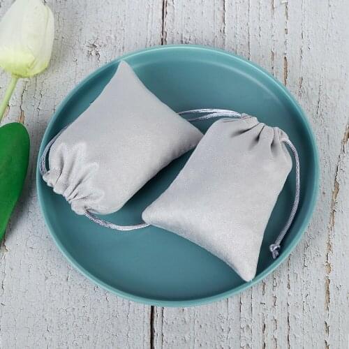 50 Flannel Bag Jewelry Packaging Chic Pouches Custom Personalized Logo Velvet Drawstring Gift Bag For Wedding Party Decoration