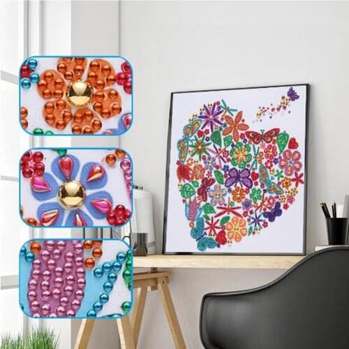 Special Shaped Diamond Painting Flower Butterfly Heart Pattern DIY 5D Partial Drill Cross Stitch Kits Rhinestone Embroidery Art