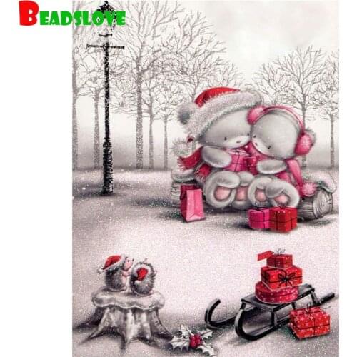 Diamond Painting Cross Stitch Christmas Bears Full Drill Diamond Embroidery Sale DIY Decor Diamond Mosaic Rhinestone