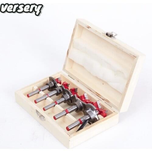 Free Shipping 5PCS Adjustable Positioning Woodworking tools drill bits Hole Saw Set Hard Alloy Forstner Drill DIY Hinge Reamer