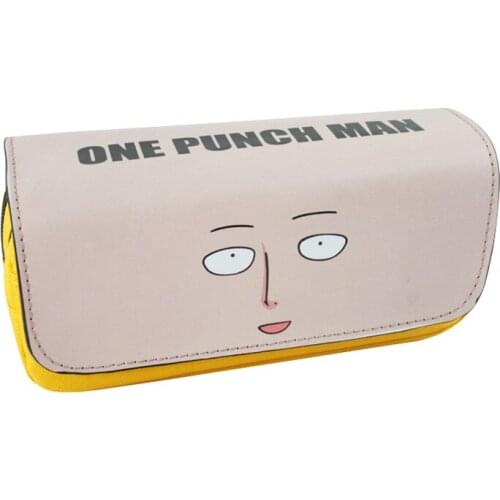 Anime One Punch Man Pencil Case Bag Yellow Student Stationery Pouch/Cosmetic/Travel Makeup/Storage Bag