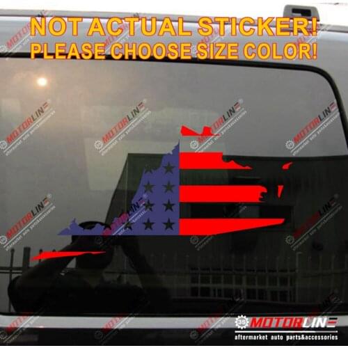 Virginia State Map USA Flag Decal Sticker Car Vinyl pick size die cut no background