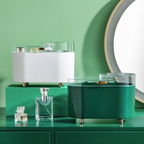 Perfume Storage Box Cosmetic Storage Box Make-up Organizer Lipstick Pressed Powder Plastic Box with Lid Transparent Desktop