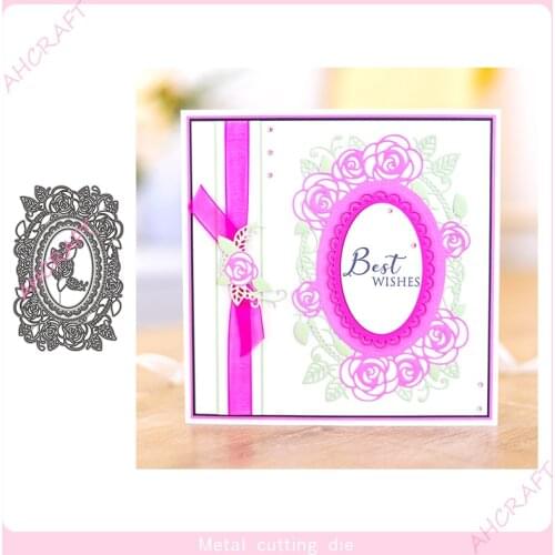 Lace Background Frame Metal Cutting Dies for DIY Scrapbooking Photo Album Decorative Embossing Paper Card Crafts Die 2021