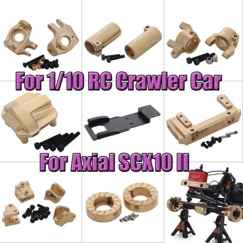 Brass Counter Weight AR44 Axle Links Mount Steering Knuckles Diff Cover for 1/10 RC Crawler Car Axial SCX10 II 90046 90047