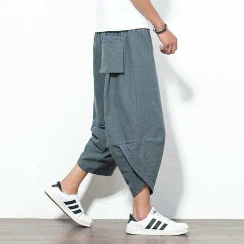 Summer Casual Radish Pants Chinese Style Thai Cotton Hemp Small Leg Trousers Japan Cross-Pants Fashion Sweatpants Joggers