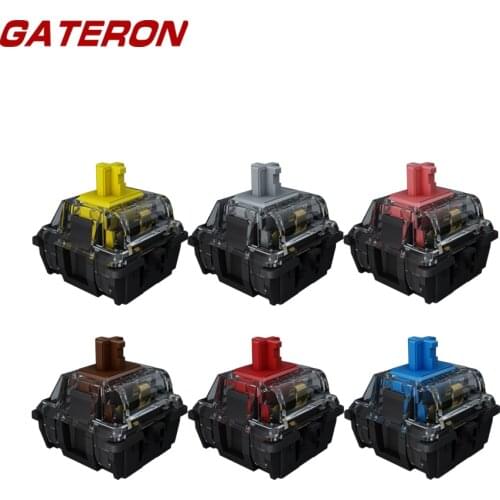 Gateron Crystal Switch Mechanical Keyboard Yellow Silent Mute Red Silver Brown Blue Translucent 3 Pin CAP Lubed GK61 Anne Pro 2