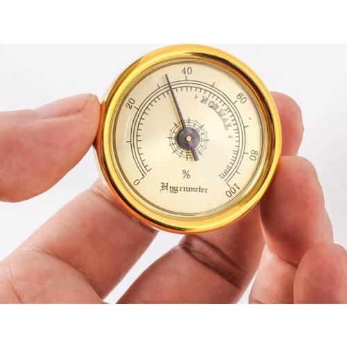 Mini Cigar Hygrometer Round Moisture Detector Shaped Plastic Hygrometers For Guitar Tobacco Piano File Box Accessories