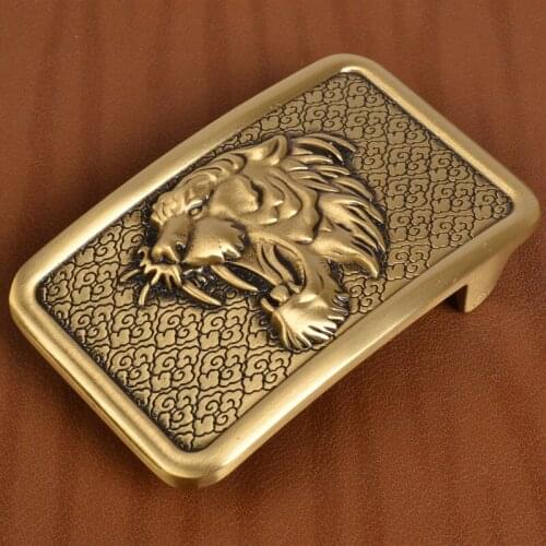 Fashion Tiger Solid Brass Belt Buckle Vintage Zodiac Compass Buckles Embelishments Heavy 3D Brass Pin Buckles Jeans Accessories