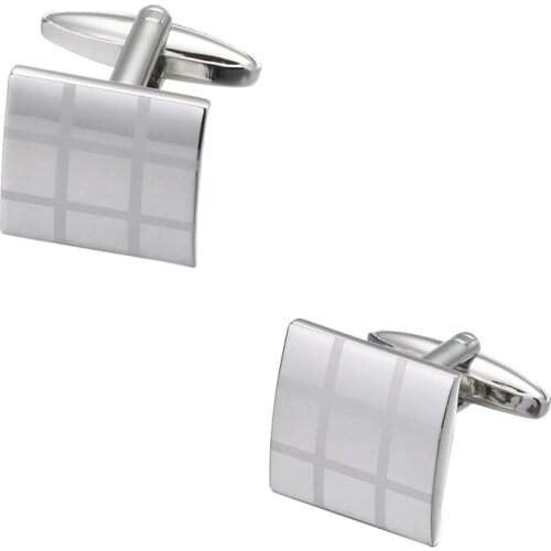 Fashion brand mens shirts Cufflinks Cuff popular laser metallic silvery squares Cufflinks Wedding Gift wholesale and retail