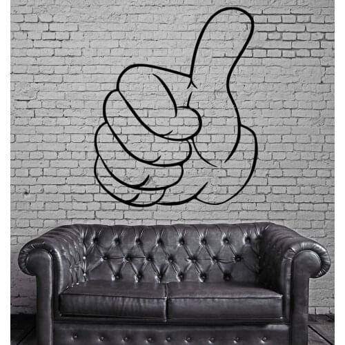 Cartoon Hand Gesture Vinyl Wall Stickers Thumb Up Success Decor Wall Mural Design Creative Wall Sticker Decor Bedroom SA242