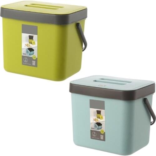 Trash Can Wall Hanging With Lid Kitchen Cabinet Door Under Sink Plastic Wall Mounted Garbage Can Home Accessories