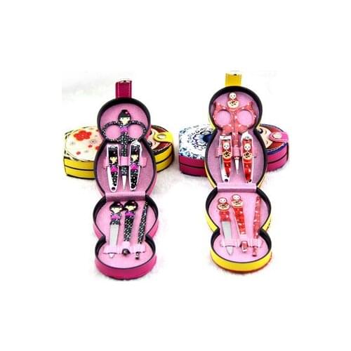50sets 6pc/Set Russian Dolly Nail Manicure Set Stainless Steel Professional Nail Accessories Kit Eyes Make Up new fashion