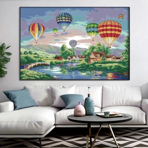 Cross stitch kits Embroidery Needlework Sets DIY 11CT The scenery print Canvas Oil painting restoring ancient ways