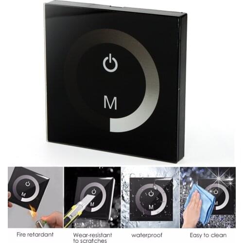 VIPMOON DC12~24V 8A Wall Switch Touch Sensor LED Light Switches LED Light Dimmer Controller for Single Color Led Strip Lights