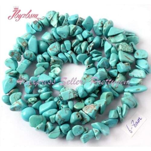 4x6-6x8mm Freeform Irregular Blue Turquoises Beads Chips Stone Beads For DIY Necklace Bracelats Jewelry Making 16" Free Shipping