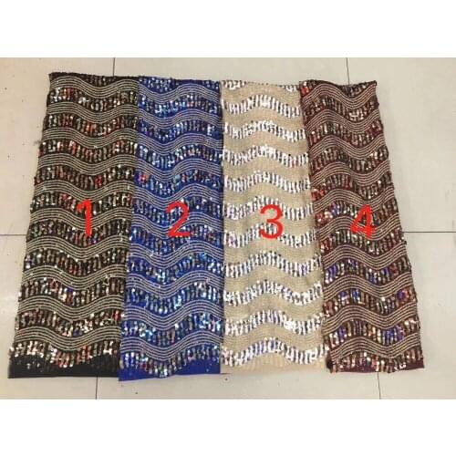 New arrival L-91618 african tulle lace with sequins french net lace fabric
