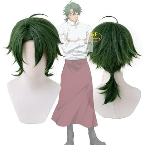 Anime SK8 the Infinity Joe Cosplay Wig Kojiro Nanjo Dark Green Short Wig Heat-resistant Fiber Hair + Wig Cap Carnival Party Wig