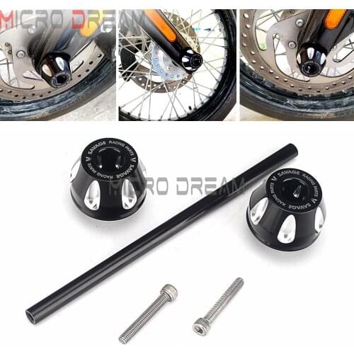Front Axle Fork Crash Sliders Wheel Protector CNC Aluminum Crash Pad Caps For Harley Softail Standard FXST 2018 2019 2020 2021