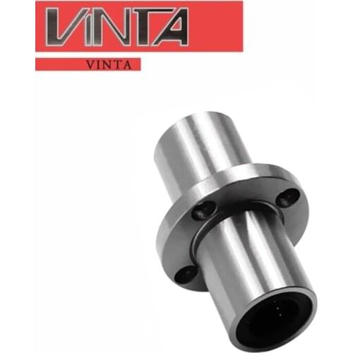 Intermediate circular flange bearing 1pcs/lot LMFC/LMFM/8 1012 16 20 25 30 40LUU rolamentos CNC Linear bearings guide pulley