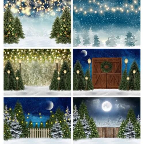 Christmas Fir Forest Photo Backdrop Winter Snow Forest Tree Christmas Xmas Party Decor Photography Background for Photo Studio