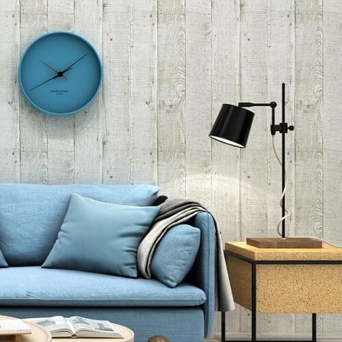 Nordic Style Gray Imitation Wood Wallpaper Retro Tea Restaurant Clothing Store Gray Wall Paper Roll