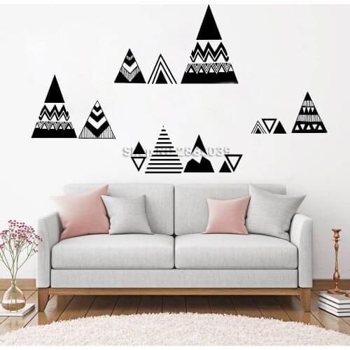 DIY Self-Adhesive Wall Stickers Hill Geometry Mountain Bedroom Living Room Wall Decal Home Decor Removable Vinyl Wallpaper LC689