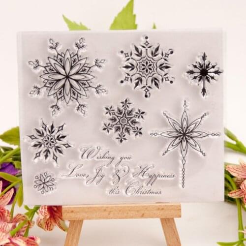 Snowflake Shaped Silicone Clear Seal Stamp DIY Scrapbooking Embossing Photo Album Decorative Paper Card Craft Art Handmade Gift