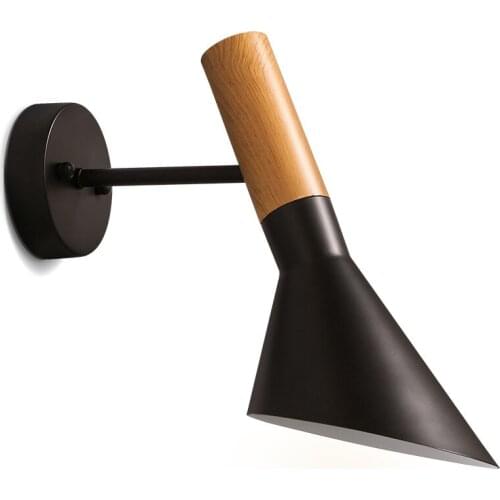 Modern Simple Wall Lamp Creative Art Black White Wood Metal Wall Light Home Decor Cafe Hotel Bedside Reading Wall Sconces WL299