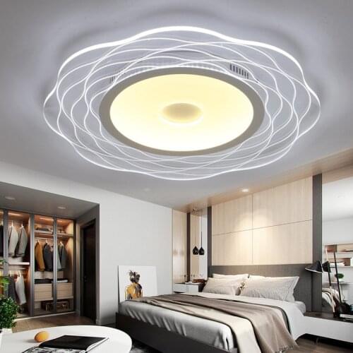 LED Chandelier Modern Flower Ceiling Light Living Room Bedroom remote support Acrylic Shade Metal Home Ceiling chandelier D46