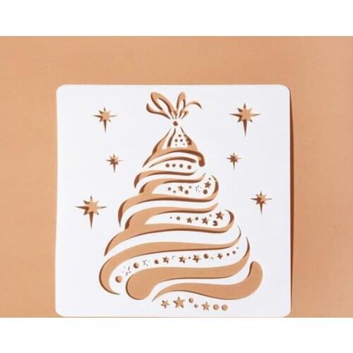 Christmas Layering Stencil For Walls Painting Template Scrapbooking Stamp Album Decor Xmas Tree Snowflake Office School Supplies