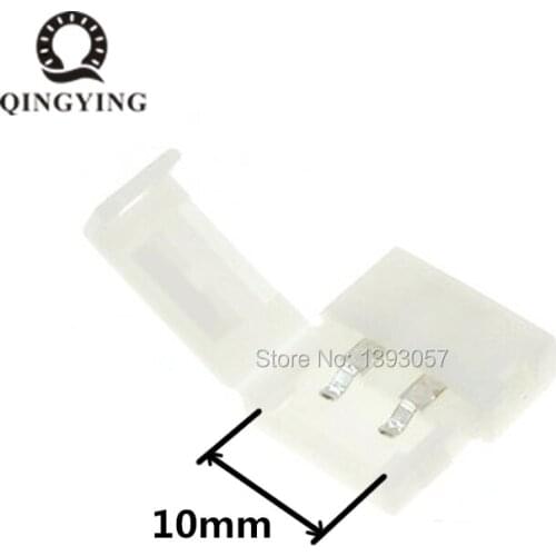 100pcs 10mm 2P Solderless Quick no soldering Connector Adapter For 12 v 5050 5630 5730 LED Strip