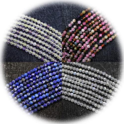 2-3mm Natural Stone Crystal Garnet Faceted Bead Jewelry Handmade DIY Necklace Bracelet Jewelry Accessory 1 / Bar / 38cm