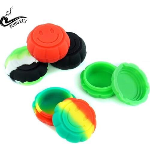 5pcs 6ml Mini pumpkin container wax jar Nonstick Silicone Container Storage Box for Oil Wax Jar Dab Random Color