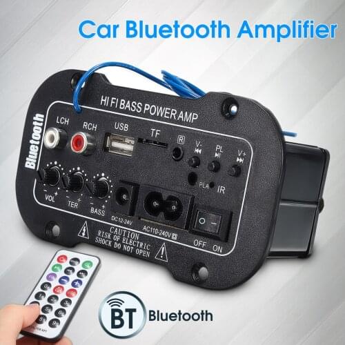 5' Stereo Bluetooth Music Amplifier Bass Power AMP Handsfree USB TF AUX