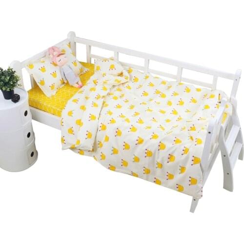 5pcs Cute Pattern Baby Bedding Set Universe Infant Crib Cot Kit With Bed sheet Pillowcase Quilt Pillow Filling Baby Toddker Item
